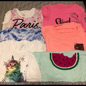 Justice girls 14/16 shirts EUC